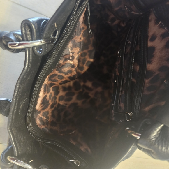 B. Makowsky Black Leather Shoulder Bag - Picture 9 of 9